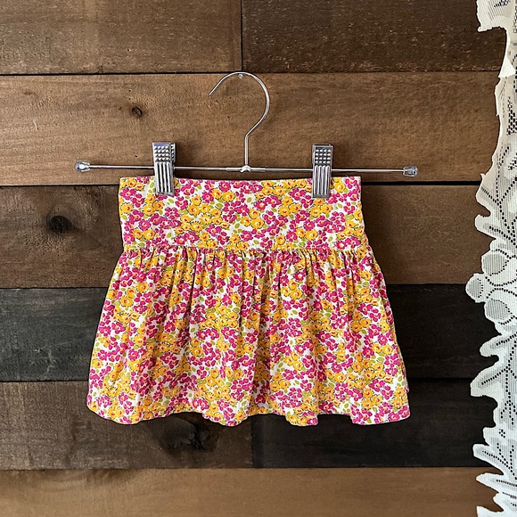 Cherokee Other - 90s / Y2K Pink & Yellow Baby Floral Elastic Waist Skirt Size 18M